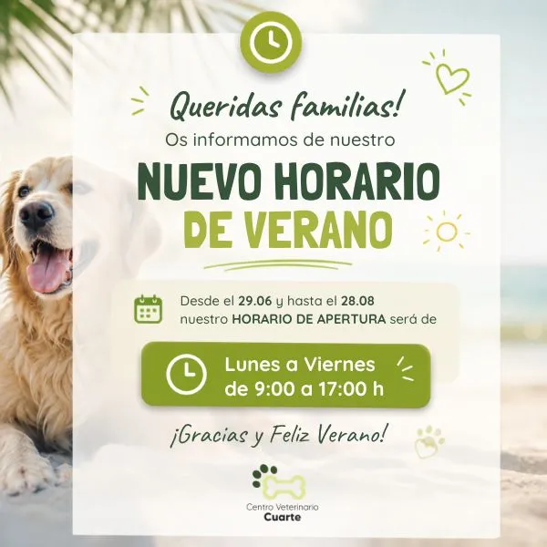 POP UP Centro veterinario cuarte_Horario de verano